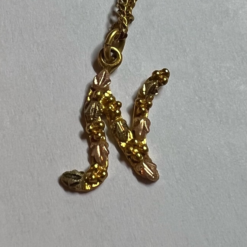 Black Hills Gold necklace Letter N